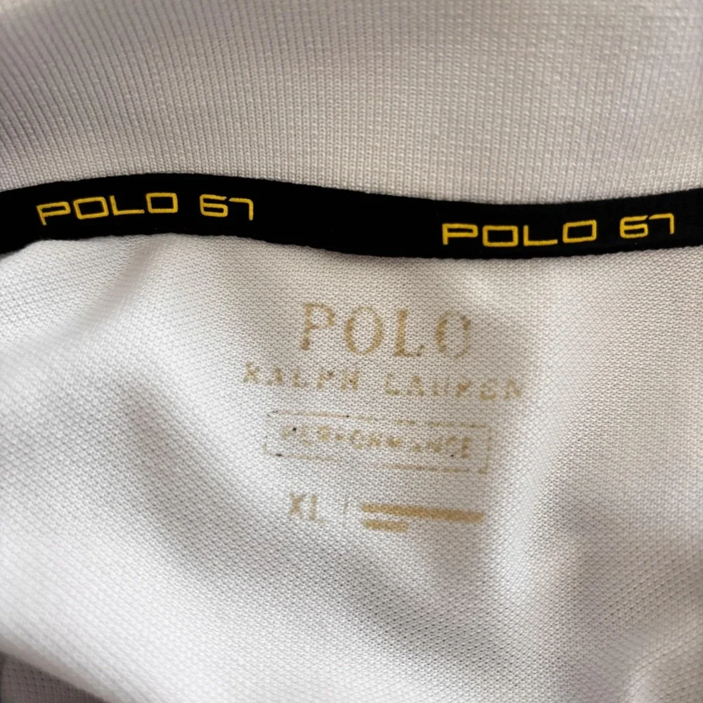 Polo Ralph Lauren Polo Shirt Mens XL White Polo 67 Training Large Pony FLAWS